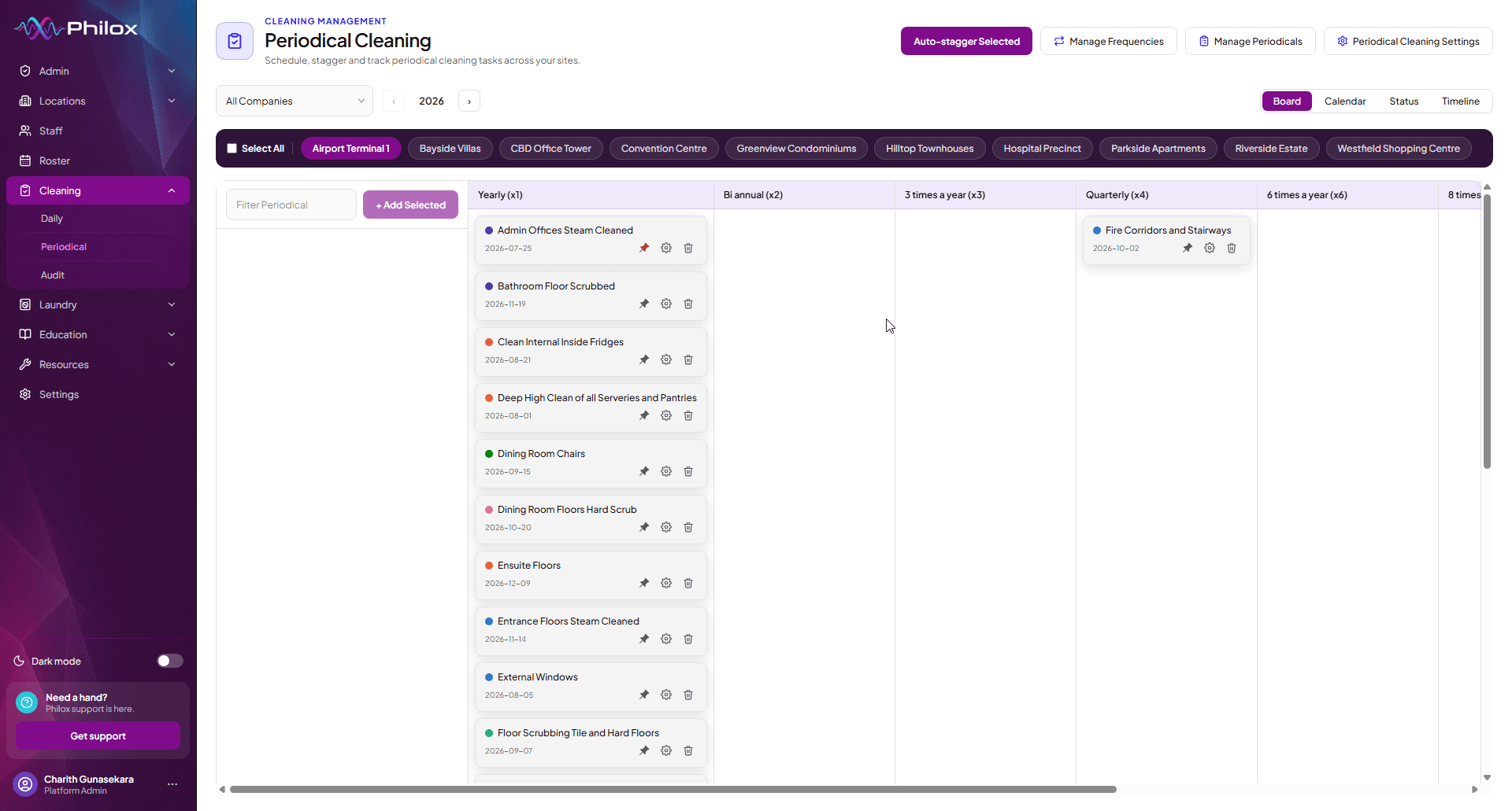 Cleaning scheduler form